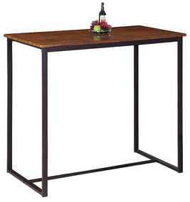 Τραπέζι Bar HENRY Καρυδί/Καφέ Μέταλλο/PVC/PU 100x60x86cm