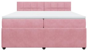 ΚΡΕΒΑΤΙ BOXSPRING ΜΕ ΣΤΡΩΜΑ ΡΟΖ 200X200 ΕΚ. ΒΕΛΟΥΔΙΝΟ 3290135