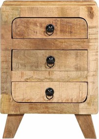 vidaXL Κομοδίνο 37x32x50 cm Στερεό ξύλο Rough Mango