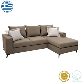 Γωνιακός καναπές Fabulous pakoworld αναστρέψιμος ύφασμα mocha-cream 240x165x95εκ 168-000040