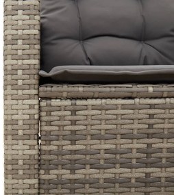 vidaXL Σετ Επίπλων Bistro 3 τεμ. Γκρι Συνθ. Ρατάν/Ακακία + Μαξιλάρια