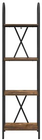 vidaXL Ράφι Βιβλίων Καπνιστή δρυς 40 x 30 x 146 εκ Επεξεργασμένο ξύλο