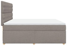 Κρεβάτι Boxspring με Στρώμα Taupe 180x200 εκ. Υφασμάτινο - Μπεζ-Γκρι