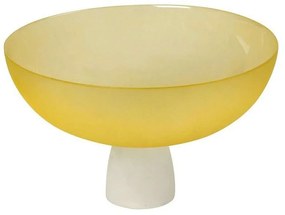 Διακοσμητικό Μπώλ Με Πόδι Caprice DAC1723 28x28x17,5cm Yellow Espiel Glass