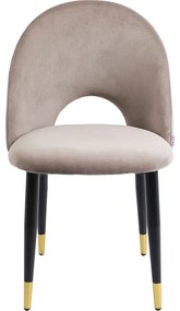 Καρέκλα Iris Velvet Γκρι-Μπεζ (Σετ 2) 49x54x84εκ - Γκρι