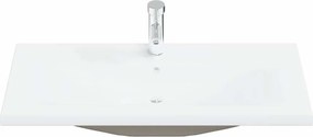 vidaXL Σετ Επίπλων Μπάνιου με ράφι 4 pcs Μαύρη Οξυά Επεξεργασμένο ξύλο