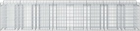 vidaXL Ανασηκωμένο κρεβάτι gabion 3 pcs Ασημί