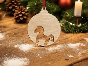 Σετ των 2 Intra απο ξύλο plywood 3mm-4mm πάχος – Χριστουγεννιάτικη μπάλα αλόγων 45x50 cm INTRAVECTRY-MY553222