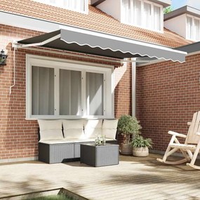 vidaXL Σκελετός Τέντας Ρυθμιζόμενος Λευκός 3,5 x 2 m Ατσάλι