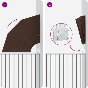 vidaXL Αδιάφανο σκίαστρο μπαλκονιού 160 x 160 cm Πολυεστέρας Καφέ