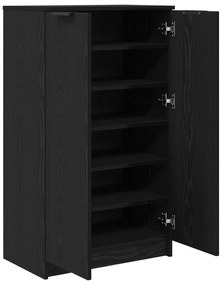 vidaXL Ντουλάπι Παπουτσιών Μαύρο Δρυός 59x35x100 εκ. Από Επεξεργασμένο Ξύλο
