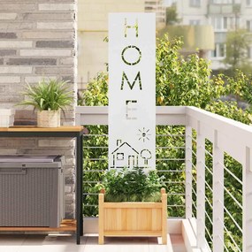 Οθόνη Ιδιωτικότητας Κήπου Μαιανδρικό σχέδιο Λευκό 32 χ 140 εκ