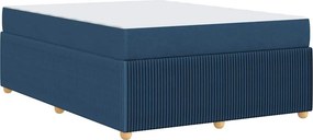 vidaXL Σκελετός Κρεβατιού με στρώμα Μπλε 160 x 200 cm ύφασμα
