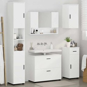 vidaXL Σετ Επίπλων Μπάνιου με συρτάρι 5 pcs Λευκό 30 x 35 x 192 εκ.