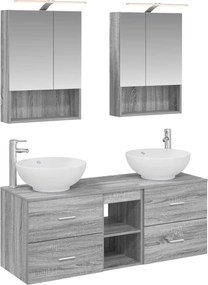 vidaXL Σετ Επίπλων Μπάνιου 5 pcs Γκρι Sonoma