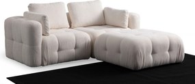 Corner Sofa Amaris 2 Seater With Pouffe -White White