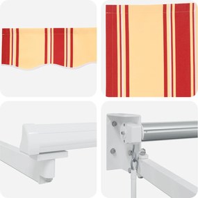 vidaXL Χειροκίνητη αναδιπλούμενη τέντα με LED Πολύχρωμο 4 x 3 μ