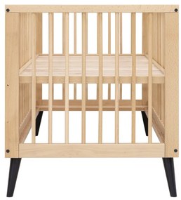 Βρεφικό Κρεβάτι Fay 70x140cm από μασίφ Οξιά Natural + Black ToiToiKids