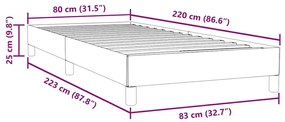 Κρεβάτι Boxspring χωρίς Στρώμα Σκούρο Μπλε 80x220 εκ. Βελούδινο - Μπλε