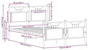 Πλαίσιο Κρεβατιού Χωρ. Στρώμα Sonoma Δρυς 120x190 εκ Επ. Ξύλο - Καφέ