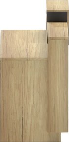 Γραφείο reception Lotus pakoworld σε φυσική-ανθρακί απόχρωση 160x60x105εκ