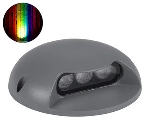 Επίτοιχο Σποτ Φωτιστικό Τοίχου LED 6W IP65 RGB-Ανθρακί STEP-LUNA 90624 Globostar-90624-Ανθρακί 90624