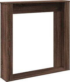 vidaXL Πλαίσιο Τζακιού Καφέ Δρυς 100x20x100 εκ. από Επεξ. Ξύλο
