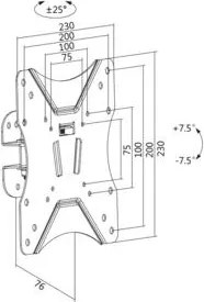 Βάση Τηλεόρασης Επιτοίχια LogiLink BP0006 23"-42" έως 25kg