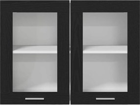 vidaXL Κρεμαστό ντουλάπι με ράφι Lyon Μαύρη Οξυά 80 x 31 x 60 εκ