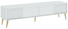 Τραπέζι Tv Bristol D105, Άσπρο, Χρυσό, Με πόρτες, Ο αριθμός των θυρών: 2, 180x48x40cm, 30 kg, Ξύλο: Οξιά | Epipla1.gr