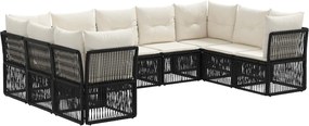vidaXL Σετ Καναπέ Κήπου 9 pcs Μαύρο συνθετικό ρατάν