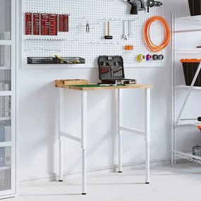 πάγκος εργασίας vidaXL 80x60x(71,5-98) cm Μασίφ Ξύλο Δρυς