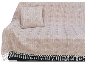 Ριχτάρι - Κουβέρτα Καναπέ Ζακάρ Σχ. 3040 Beige Viopros Three-Seater 170x280cm 100% Βαμβάκι