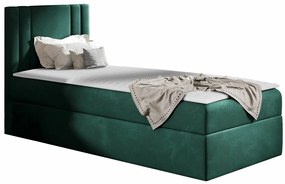 Κρεβάτι continental Baltimore 179, Μονόκλινο, Continental, Πράσινο, 80x200, Ταπισερί, Τάβλες για Κρεβάτι, 82x208x103cm, 61 kg, Στρώμα: Ναι