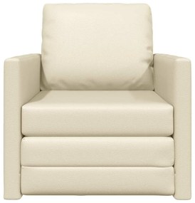 vidaXL Καναπές-Κρεβάτι με μαξιλάρι Κρεμ 74 x 77 x 81 εκ. Τεχνητό δέρμα