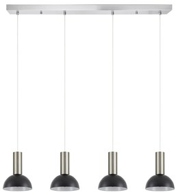 SE21-NM-4-4NM-MS3 ADEPT TUBE Nickel Matt Pendant Black Metal Shade+ HOMELIGHTING 77-8469