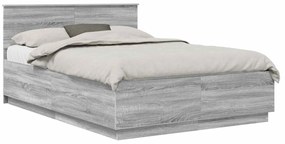 vidaXL Σκελετός Κρεβατιού με κεφαλάρι Γκρίζο Σονομα 150 x 200 cm