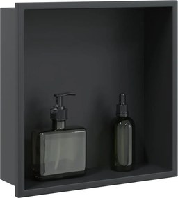 vidaXL Εσοχή Ντους Βουρστ. Μαύρο Ματ 32x32x9 εκ. Αν. Ατσάλι