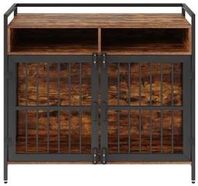 VEVOR Furniture Style Dog Crate with Storage, 41 inch Dog Crate Furniture Large Breed with Double Doors, Wooden Dog Cage for Large/Medium Dog Indoor, Hold up to 70 lbs, Rustic Brown