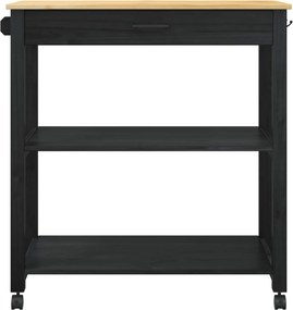 vidaXL Καρότσι Κουζίνας MONZA Μαύρο 84 x 40 x 88,5 εκ.