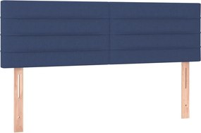 vidaXL Κρεβάτι Boxspring με Στρώμα Μπλε 140x200 εκ. Υφασμάτινο