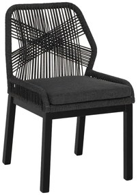 Καρέκλα Soleil HM5547.03 Με Σχοινί 50x58x85cm Black-Anthracite