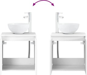 vidaXL Σετ Επίπλων Μπάνιου 4 pcs Λευκό Επεξεργασμένο Ξύλο και Γυαλί