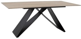 Τραπέζι Sabrina pakoworld sintered stone sonoma-μαύρο 180x90x75εκ