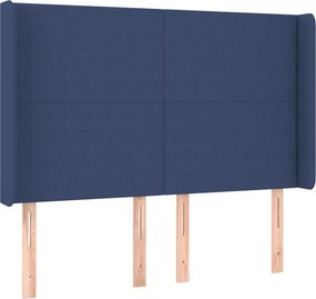 vidaXL Κρεβάτι Boxspring με Στρώμα &amp; LED Μπλε 140x200 εκ. Υφασμάτινο