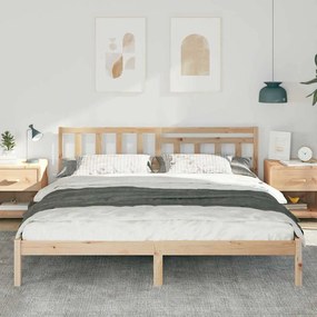 vidaXL Σκελετός Κρεβατιού Καφέ 200 x 200 cm Μασίφ ξύλο πεύκου