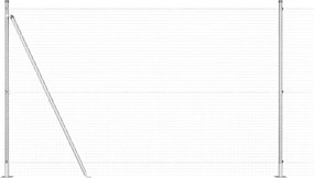 vidaXL Στύλος Περιφράξεων Ασημί 50 x 1,5 μ (25 x 25 mm δίχτυ) Ατσάλι
