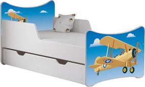 Παιδικό Κρεβάτι SMB-164 x 84 x 80 εκ.-Αεροπλάνο