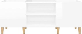 vidaXL Δισκοθήκη Γυαλιστερή Λευκή 121x38x48 εκ. από Επεξεργασμένο Ξύλο