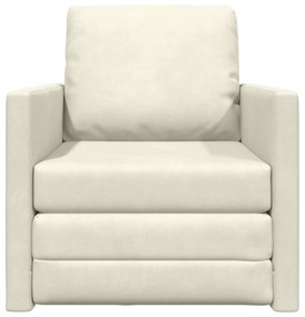 vidaXL Καναπές Κρεβάτι 2 σε 1 Κρεμ 74x77x81 cm Βελούδο